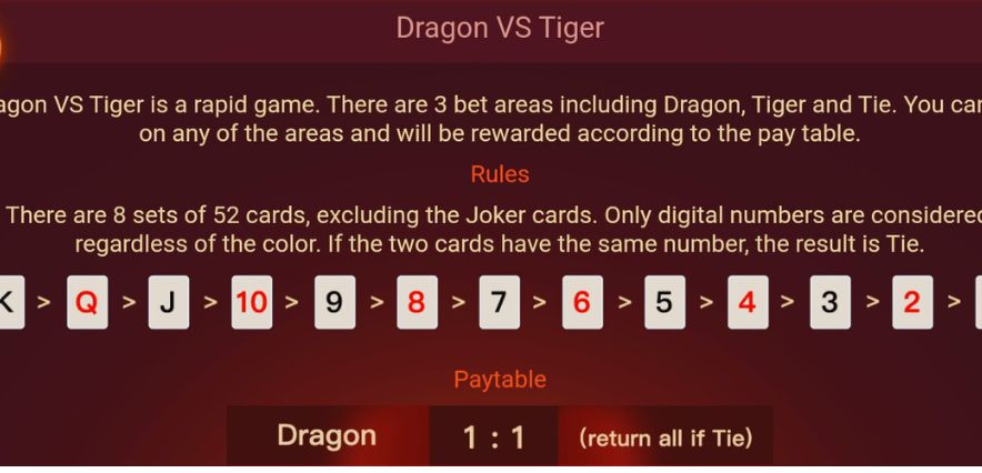 Dragon Tiger Game Rules