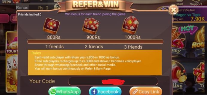 3 Patti Lucky Refer and Earn